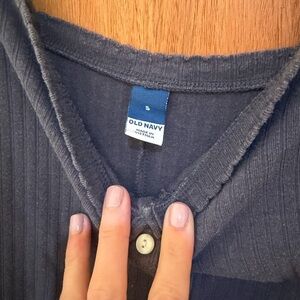 Old Navy Charcoal Buttoned Ribbed Shirt